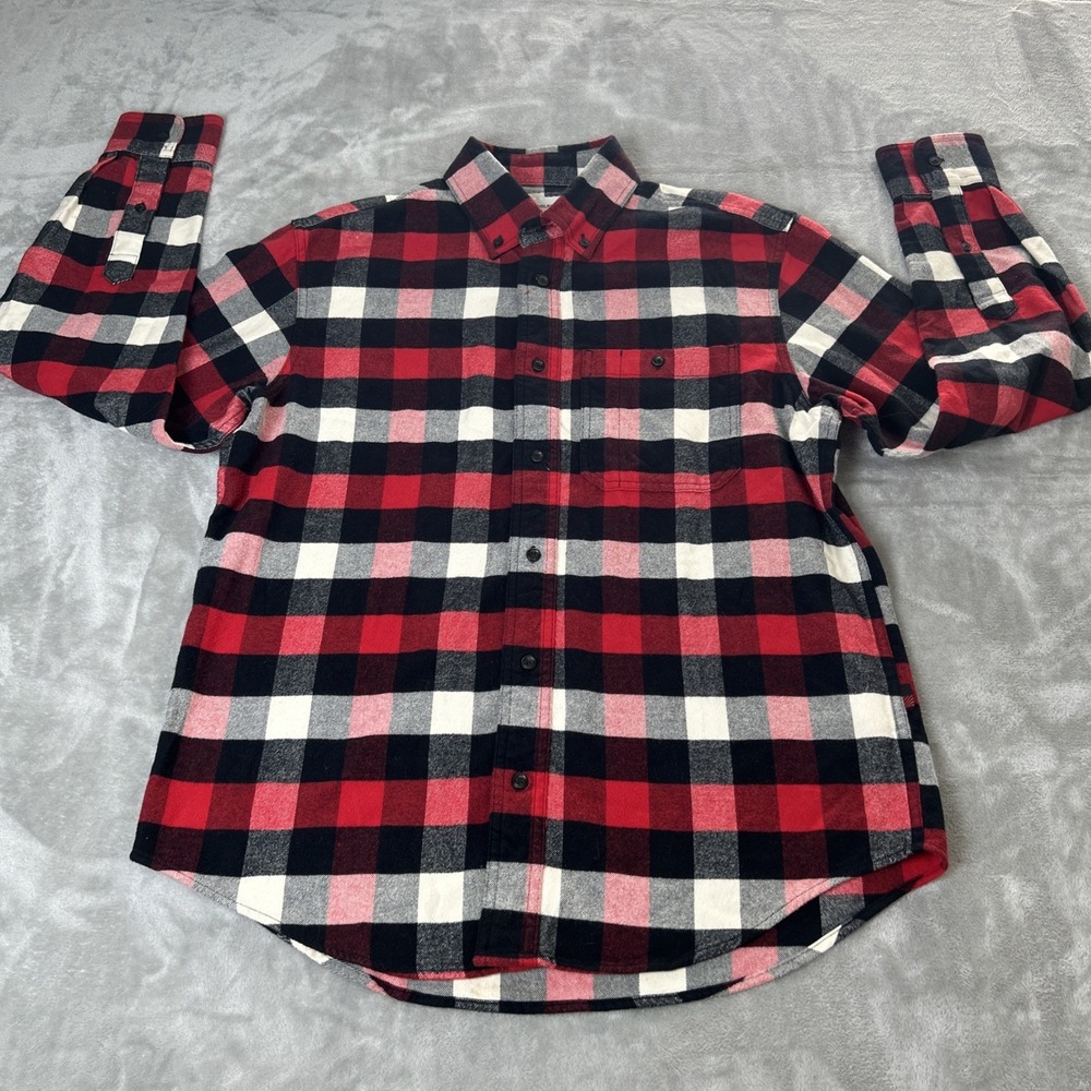 Woolrich Flannel Shirt Mens Medium Red Plaid Buffalo Button Up